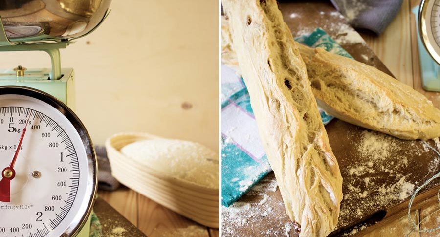 Auch Baguettes lassen sich aus diesem Teig formen
