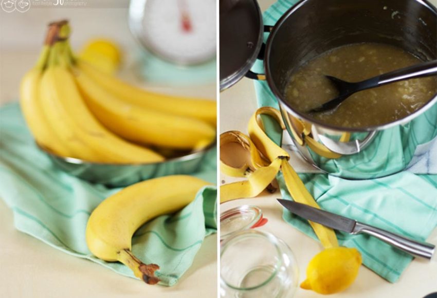 Bananenmarmelade mit Ingwer und Zitrone