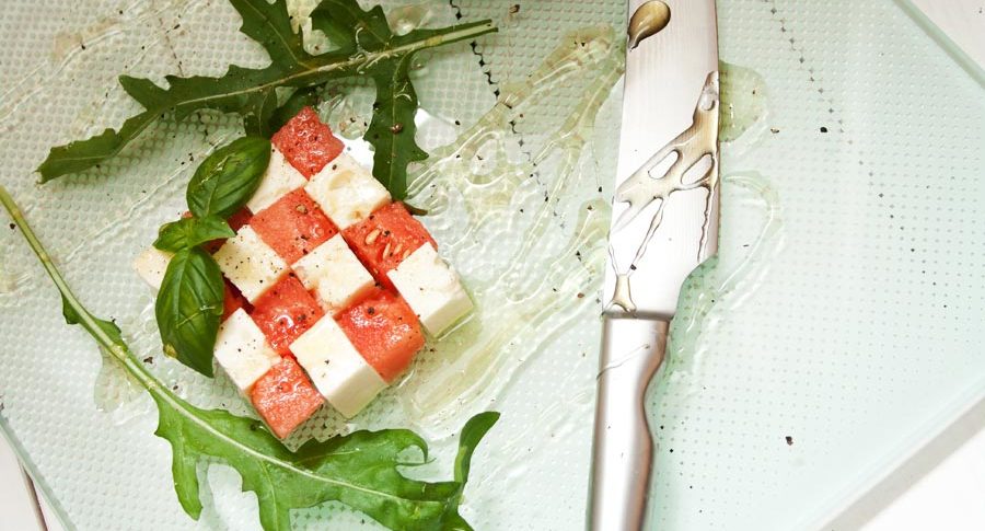 Wassermelonen-Feta-Salat mit Rucola